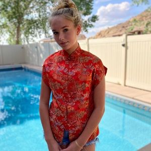 Vintage Peony Brand Top
